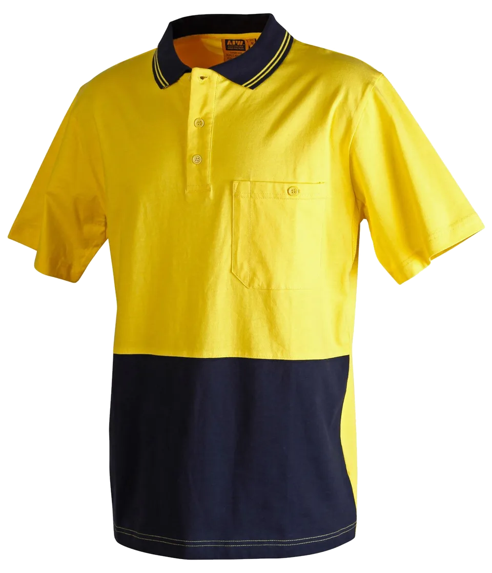 A.I.W hi vis cotton short sleeve polo, A.I.W product photo