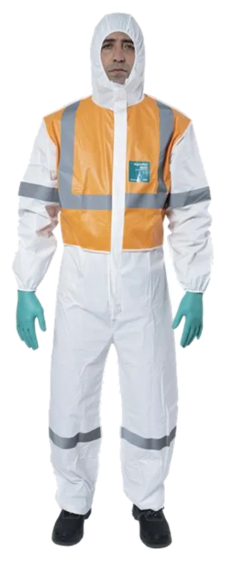 Alphatec 1800BC disposable coverall with reflective tape, Alphatec product photo
