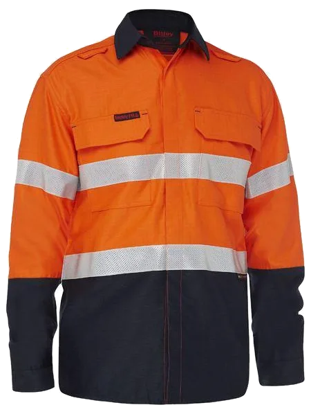 Bisley Apex 160 FR ripstop vented hi vis shirt, Bisley product photo
