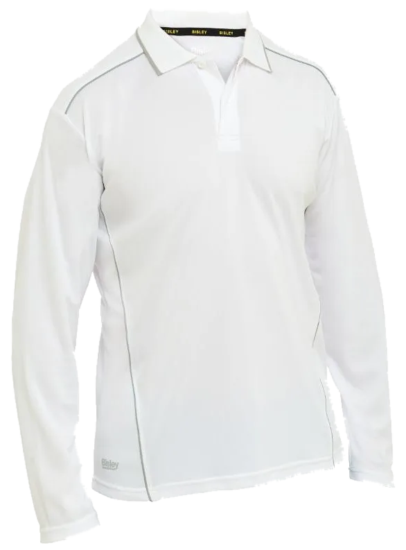 Bisley cool mesh long sleeve polo with reflective piping, Bisley product photo