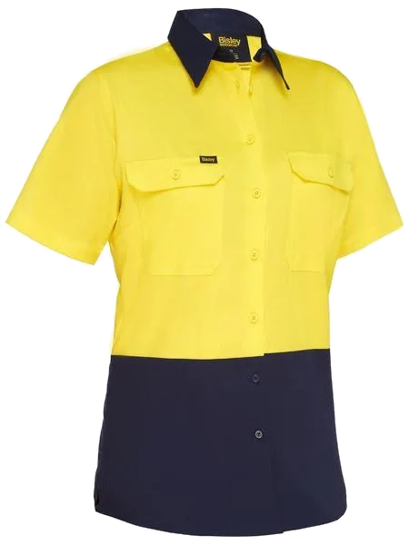 Bisley womens lightweight hi vis short sleeve shirt, Bisley product photo