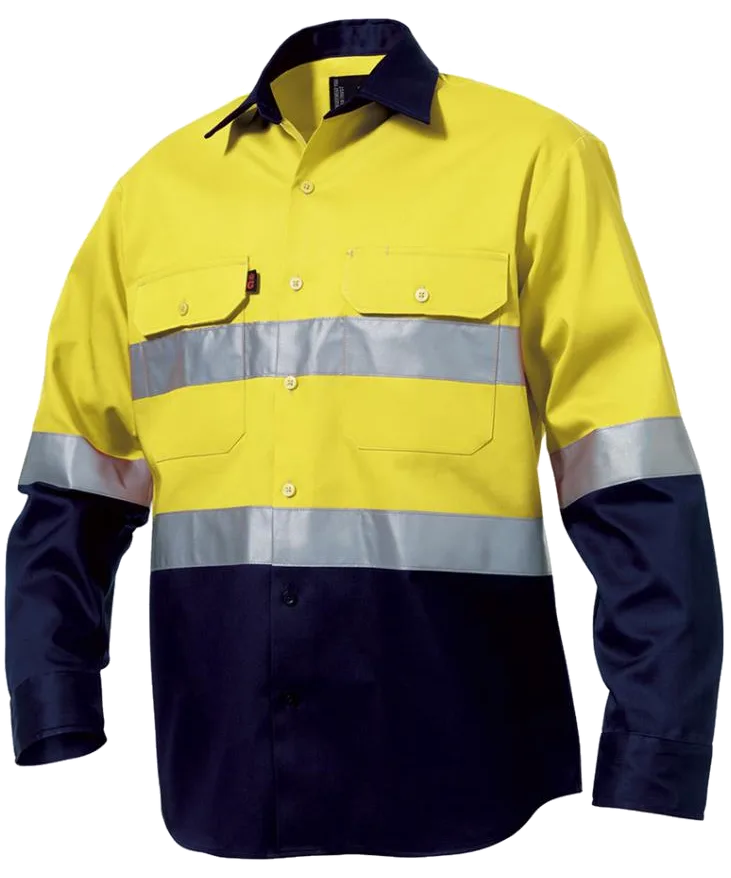 King Gee drill shirt hi vis with tape, KingGee product photo