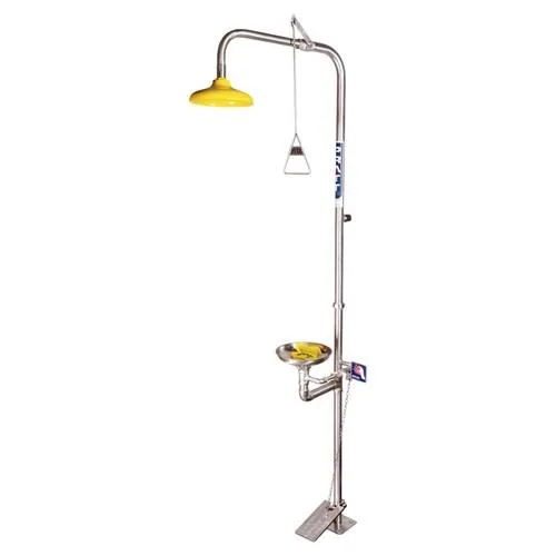Pratt combination shower with triple nozzle eye & face wash with bowl & foor treadle, Pratt Safety product photo