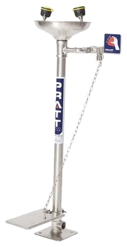 Pratt Pedestal Mounted Single Nozzle eye wash with bowl & foot treadle, Pratt Safety product photo